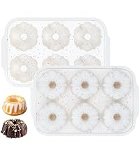 CAKETIME Mini Muffin Pan, Metal Reinforced Frame Mini Cupcake Pans 24 Cups Nonstick Muffin Silicone Molds with Handle for Baking Muffins, Cupcakes, Egg Bites 2 Pack
