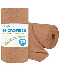 AIDEA Microfiber Cleaning Cloth Roll, Grey 75PK, Reusable Paper Towels Tear Away Cloth, Microfiber Towels for Cars, Wash Cloths, Lint Free Rags for House, Kitchen,Window,Cleaning Supplies 11.5