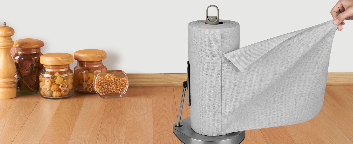 AIDEA Microfiber Cleaning Cloth Roll, Grey 75PK, Reusable Paper Towels Tear Away Cloth, Microfiber Towels for Cars, Wash Cloths, Lint Free Rags for House, Kitchen,Window,Cleaning Supplies 11.5