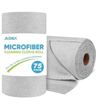 AIDEA Microfiber Cleaning Cloth Roll, Grey 75PK, Reusable Paper Towels Tear Away Cloth, Microfiber Towels for Cars, Wash Cloths, Lint Free Rags for House, Kitchen,Window,Cleaning Supplies 11.5