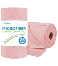 AIDEA Microfiber Cleaning Cloth Roll, Grey 75PK, Reusable Paper Towels Tear Away Cloth, Microfiber Towels for Cars, Wash Cloths, Lint Free Rags for House, Kitchen,Window,Cleaning Supplies 11.5
