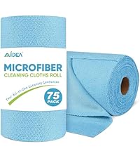 AIDEA Microfiber Cleaning Cloth Roll, Grey 75PK, Reusable Paper Towels Tear Away Cloth, Microfiber Towels for Cars, Wash Cloths, Lint Free Rags for House, Kitchen,Window,Cleaning Supplies 11.5