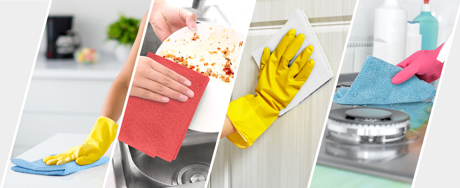 AIDEA Microfiber Cleaning Cloth Roll, Blue Shop Towels 55 Sheets Washable, Microfiber Towels for Cars, Blue Rags Reusable Paper Towel for Automotive, Workshop, House, Kitchen, Cleaning Supplies11×9