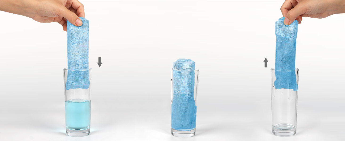 AIDEA Microfiber Cleaning Cloth Roll, Blue Shop Towels 55 Sheets Washable, Microfiber Towels for Cars, Blue Rags Reusable Paper Towel for Automotive, Workshop, House, Kitchen, Cleaning Supplies11×9