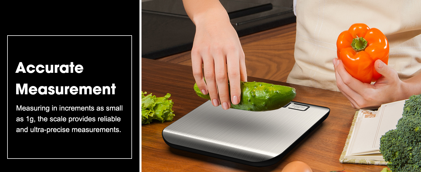 Mik-Nana Food Scale, 22lb Digital Kitchen Scale Weight Grams and Ounces for Baking Cooking Coffee Package Postage, 6 Units with Tare Function, LCD Display, Easy Clean Stainless Steel