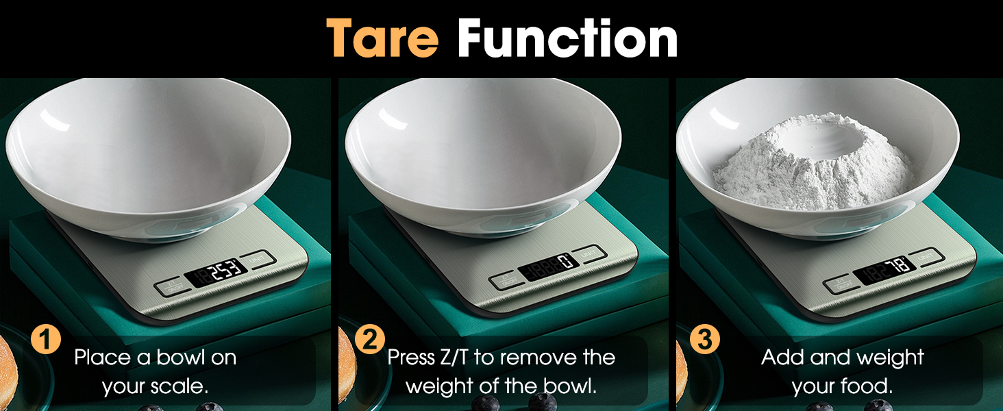 Mik-Nana Food Scale, 22lb Digital Kitchen Scale Weight Grams and Ounces for Baking Cooking Coffee Package Postage, 6 Units with Tare Function, LCD Display, Easy Clean Stainless Steel