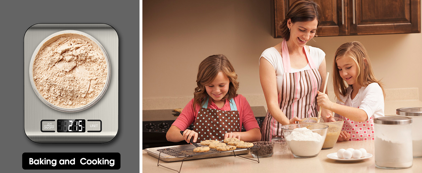 Mik-Nana Food Scale, 22lb Digital Kitchen Scale Weight Grams and Ounces for Baking Cooking Coffee Package Postage, 6 Units with Tare Function, LCD Display, Easy Clean Stainless Steel