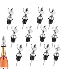 Liquor Pour Spout,Pour Spout for Liquor Bottles,Automatic Olive Oil Dispenser Spout,liquor dispenser,Olive Oil Spout,liquor bottle pourers Alcohol Wine Syrup Home Bar Accessories (Sliver, 12 Pack)