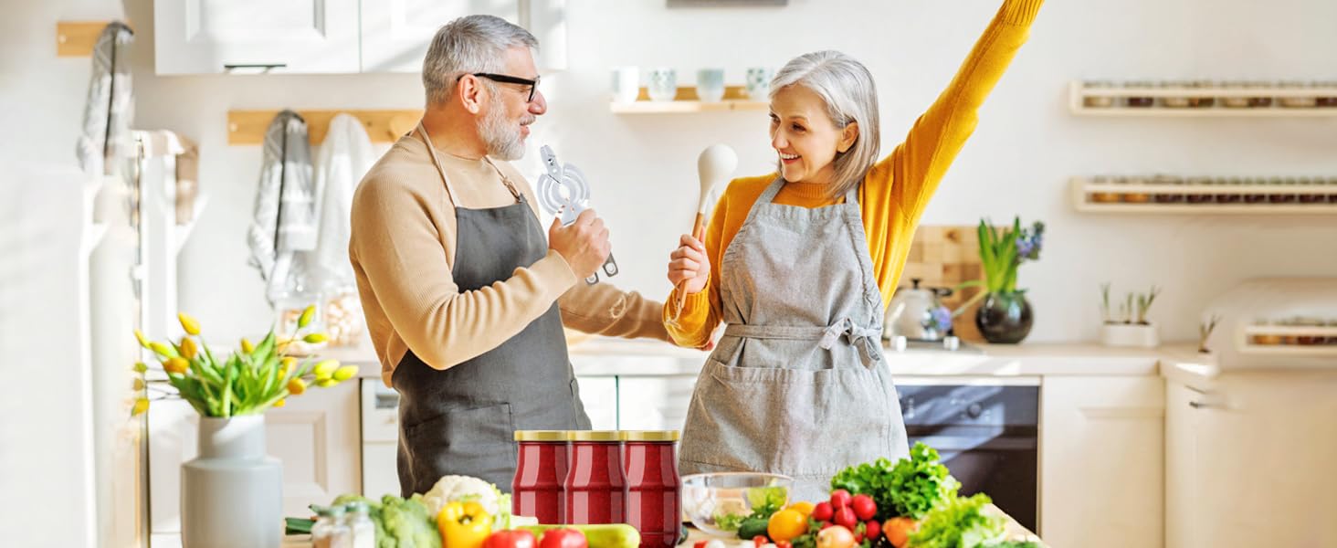 Jar Opener, Multifunctional Jar Openers for Seniors, Stainless Steel Jar Lid Opener, Easy Twist Bottle Opener for Seniors with Arthritis