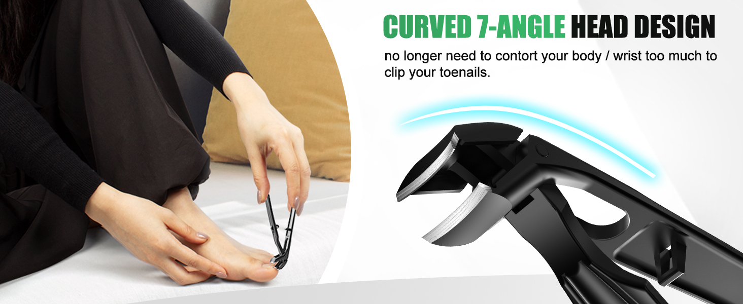 2026 Toenail Clippers for Thick Toenails for Seniors, Angled Head Large Toe Nail Clippers for Men with Wide Jaw Opening, Sharp Heavy Duty Fingernail Clipper Cutter with Catcher Long Handle