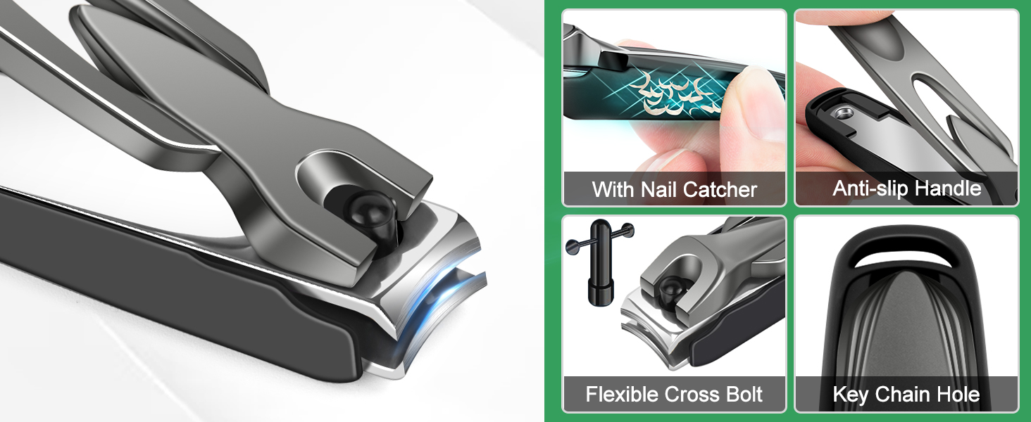 2026 Toenail Clippers for Thick Toenails for Seniors, Angled Head Large Toe Nail Clippers for Men with Wide Jaw Opening, Sharp Heavy Duty Fingernail Clipper Cutter with Catcher Long Handle