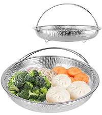 Stainless Steel Colander for Kitchen, 2.5QT Rice Washer Strainer with Mixing Bowl, Colander Bowl Set with Microporous for Washing Rice, Pasta, Spaghetti, Fruits, Dishwasher Safe(2PC)