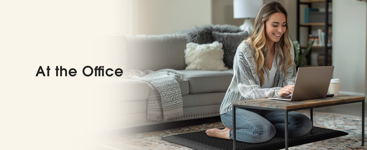 Mattitude Kitchen Mat Cushioned Anti-Fatigue Floor Mat Water Resistant Non-Slip Mats and Rugs Standing and Comfort Desk Mats for House Sink Office Laundry (Black, 17.3