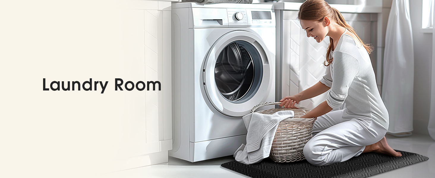 Mattitude Kitchen Mat Cushioned Anti-Fatigue Floor Mat Water Resistant Non-Slip Mats and Rugs Standing and Comfort Desk Mats for House Sink Office Laundry (Black, 17.3