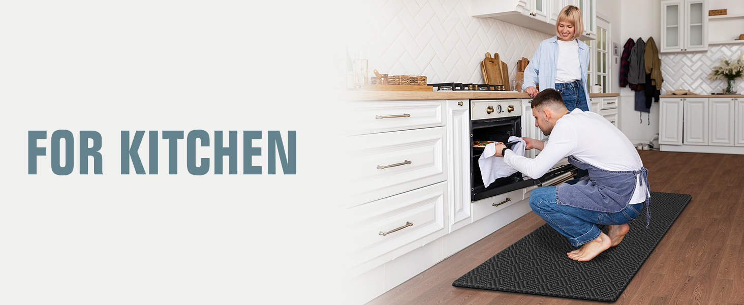 Mattitude Kitchen Mat 2PCS Kitchen Rugs Cushioned Anti-Fatigue Rug Waterproof Standing Desk Mat Kitchen Mats for Floor Kitchen Rug Set for Kitchen, Sink, Office 17.3