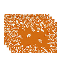 Artoid Mode Brown Poppy Floral Round Table Wedge Placemats Set of 4, Seasonal Kitchen Dining Table Decoration for Indoor Party Home