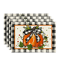 Artoid Mode Brown Poppy Floral Round Table Wedge Placemats Set of 4, Seasonal Kitchen Dining Table Decoration for Indoor Party Home