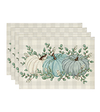 Artoid Mode Brown Poppy Floral Round Table Wedge Placemats Set of 4, Seasonal Kitchen Dining Table Decoration for Indoor Party Home