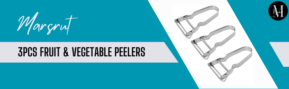 3pcs Genuine Inox Handle Straight Blade Peeler for Kitchen - Star Potato & Fruit Vegetable Metal Blade Rex Speed Bar