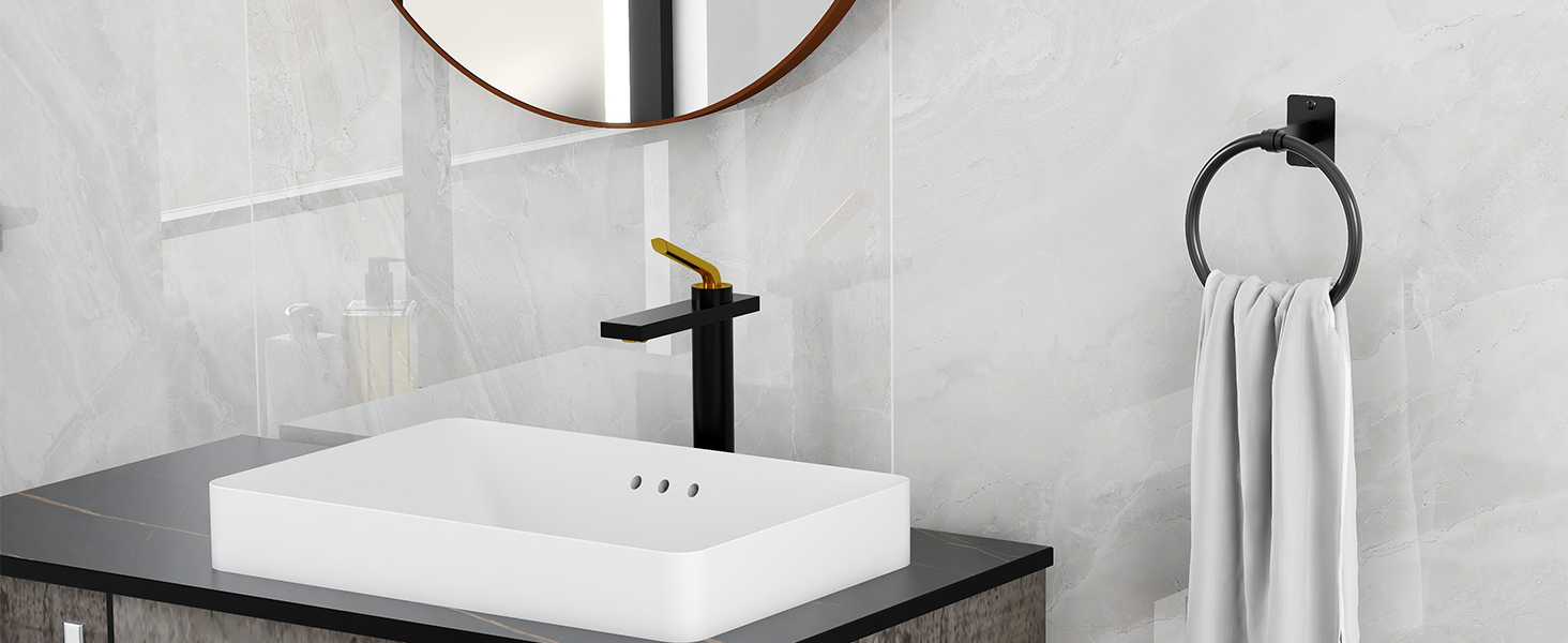 Matte Black Bathroom Accessories Set, KLJKPA 4 Pieces Bathroom Hardware Set, 24 inch Towel Bar, Towel Racks for Bathroom, Robe Towel Hooks, Toilet Paper Holder Wall Mounted