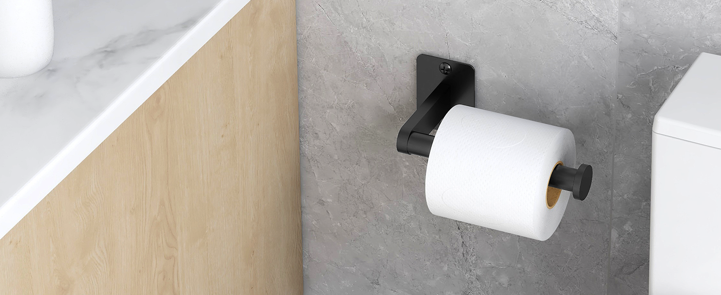 Matte Black Bathroom Accessories Set, KLJKPA 4 Pieces Bathroom Hardware Set, 24 inch Towel Bar, Towel Racks for Bathroom, Robe Towel Hooks, Toilet Paper Holder Wall Mounted