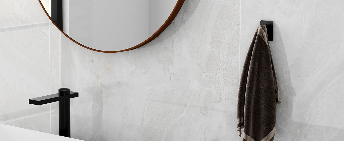 Matte Black Bathroom Accessories Set, KLJKPA 4 Pieces Bathroom Hardware Set, 24 inch Towel Bar, Towel Racks for Bathroom, Robe Towel Hooks, Toilet Paper Holder Wall Mounted