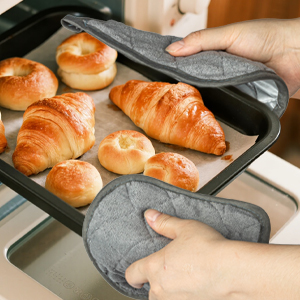 MAQIHAN Pot Holders for Kitchen - 4 PCS Cotton Pot Holder Set Hot Pads for Kitchen and Dining Essentials Decor and Accessories Gray 7 Inch Terry Cloth for Oven Cooking Baking Pans