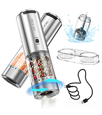 CIRCLE JOY Manual Pepper Grinder, Spice Mill for Professional Chef, Refillable Pepper Shakers with Ceramic Blades, Adjustable Coarseness and BPA-free 180ml Glass Container, Tall Black