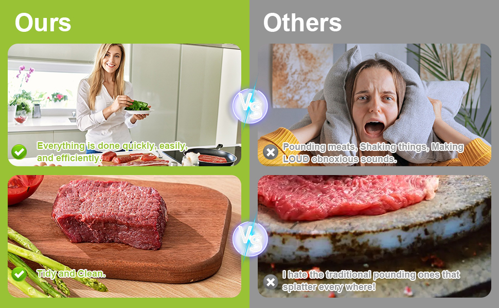 Meat Tenderizer Tool, Meat Tenderizer Stapler with 48 Stainless Steel Ultra Sharp Needle Blades, Compact Cooking Tool for Tenderizing Beef Chicken Turkey Steak Veal Pork