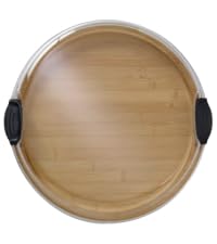 Farberware Build-A-Board Bamboo Cutting Board with Single Storage Compartment, Clear Locking Lid, Black Handles, Perfect for Charcuterie & Snacks