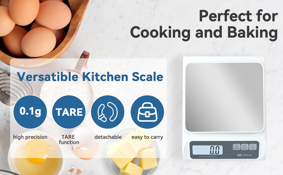 13lb/0.1g Precision Digital Food Scale - Meal Prep Kitchen Baking & Espresso Coffee - Gram Scale with Stainless Steel Platform & LCD Display