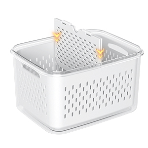 Fruit Storage Containers for Fridge with Removable Colander, 8 Pack Fruit Containers for Fridge with 2 Function Divider Plate, Airtight Storage Container to Keep Berry Fruit Fresh, Dishwasher Safe