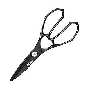MITSUMOTO SAKARI 8 Inch Kitchen Scissors & Poultry Shears, Heavy Duty Titanium Plated, Detachable for Meat, Chicken, Fish, Bones