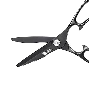 MITSUMOTO SAKARI 8 Inch Kitchen Scissors & Poultry Shears, Heavy Duty Titanium Plated, Detachable for Meat, Chicken, Fish, Bones