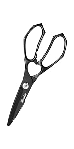 MITSUMOTO SAKARI 8 Inch Kitchen Scissors & Poultry Shears, Heavy Duty Titanium Plated, Detachable for Meat, Chicken, Fish, Bones
