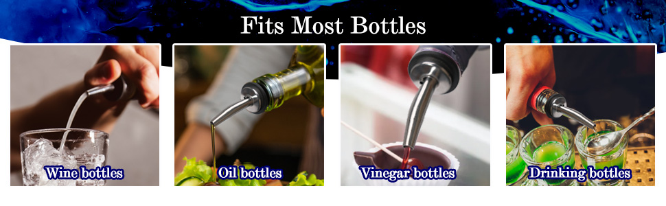 80 Pack Stainless Steel Bottle Pourers Tapered Liquor Pourers with Rubber Dust Caps Tapered Pour Spouts for Liquor Bottles Vinegar Bottle Dispenser for Wine Oil Beer Drink Water Bar Supplies