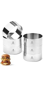 3Pcs Cake Molds for Baking, Stainless Steel Mousse Cake Rings, Mousse Ring Mold Round for Bakeware Tools-4/6/8in (2.36''H)