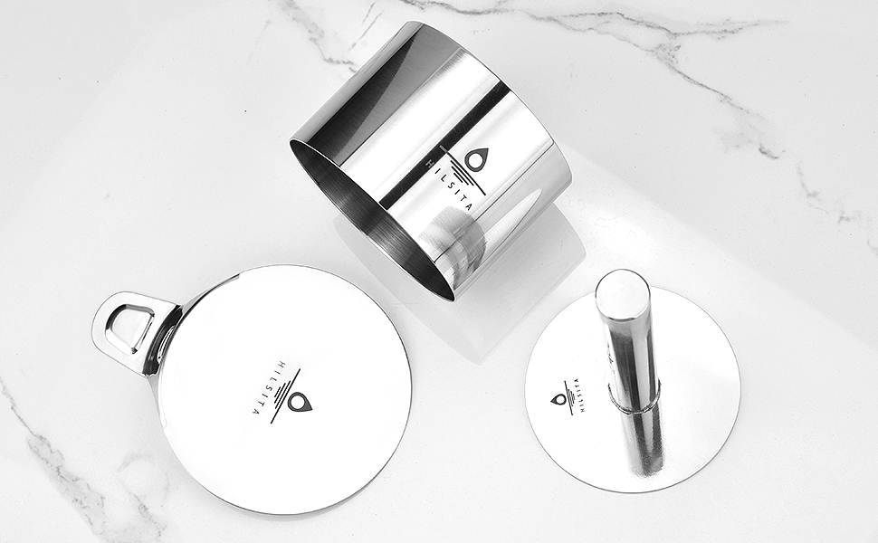 8 Pcs Cake Ring Molds, Seamless Stainless Steel Cake Cutter For Baking, 3 inch Cooking Rings with Pusher & Lifter, Dessert Mousse Molds Baking Tools, Includes 1 Pusher, 1 Lifter and 6 Rings