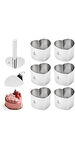 8 Pcs Seamless Mousse Cake Ring Molds, 2 Inch Food Ring Molds, Cake Cutter for Baking, Stainless Steel Round Cooking Rings, Small Size Dessert Mold for Cake and Pastry