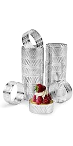 8 Pcs Seamless Mousse Cake Ring Molds, 2 Inch Food Ring Molds, Cake Cutter for Baking, Stainless Steel Round Cooking Rings, Small Size Dessert Mold for Cake and Pastry