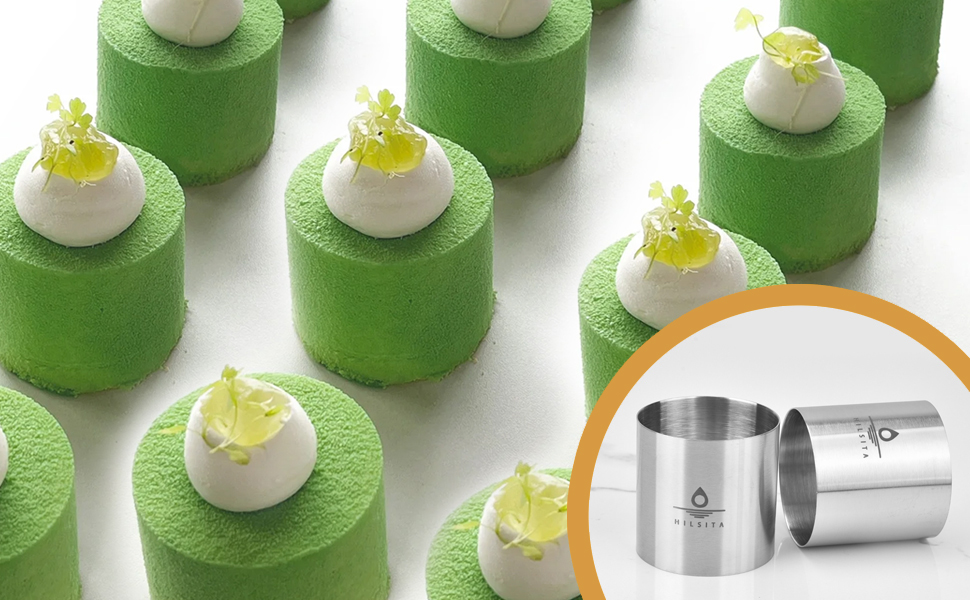 8 Pcs Seamless Mousse Cake Ring Molds, 2 Inch Food Ring Molds, Cake Cutter for Baking, Stainless Steel Round Cooking Rings, Small Size Dessert Mold for Cake and Pastry