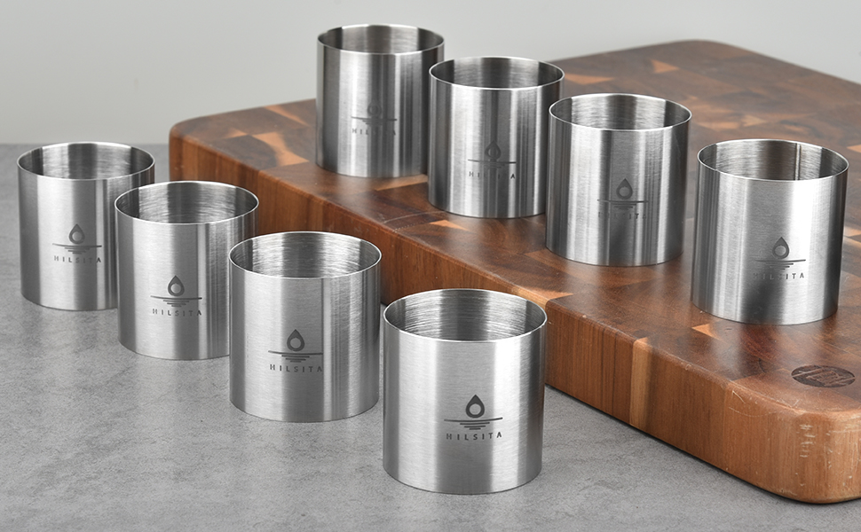 8 Pcs Seamless Mousse Cake Ring Molds, 2 Inch Food Ring Molds, Cake Cutter for Baking, Stainless Steel Round Cooking Rings, Small Size Dessert Mold for Cake and Pastry