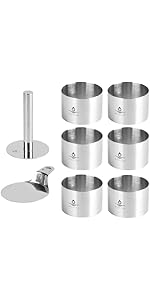 8 Pcs Seamless Mousse Cake Ring Molds, 2 Inch Food Ring Molds, Cake Cutter for Baking, Stainless Steel Round Cooking Rings, Small Size Dessert Mold for Cake and Pastry