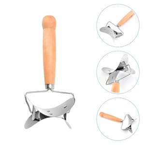 Veemoon Rolling Dough Cutter Stainless Steel Dumpling Wrapper Mold Pastry with Wood Handle Ravioli Empanada Making Tools for Kitchen