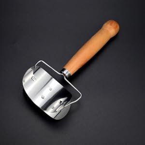 Veemoon Rolling Dough Cutter Stainless Steel Dumpling Wrapper Mold Pastry with Wood Handle Ravioli Empanada Making Tools for Kitchen
