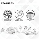 Avador® Premium Set of 10 Stainless Steel Kitchen Tool Set with Holder Easy To Clean, Space Saving, Great for Cooking, Baking, Prepping