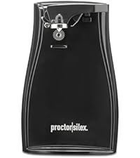 Proctor Silex Automatic Electric Can Opener, Hands Free Cordless Operation & USB Rechargeable, Self-Aligning, Cut Smooth Touch Lid Edges, Compact and Easy to Store, Red