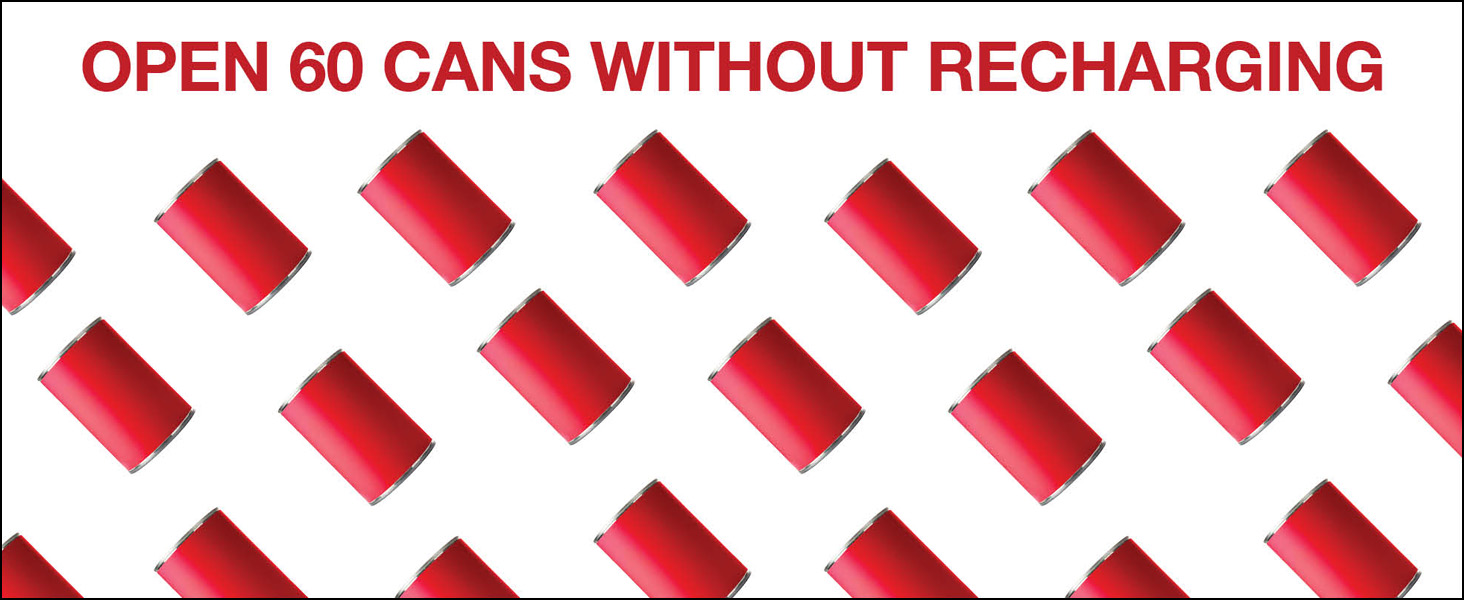 Proctor Silex Automatic Electric Can Opener, Hands Free Cordless Operation & USB Rechargeable, Self-Aligning, Cut Smooth Touch Lid Edges, Compact and Easy to Store, Red