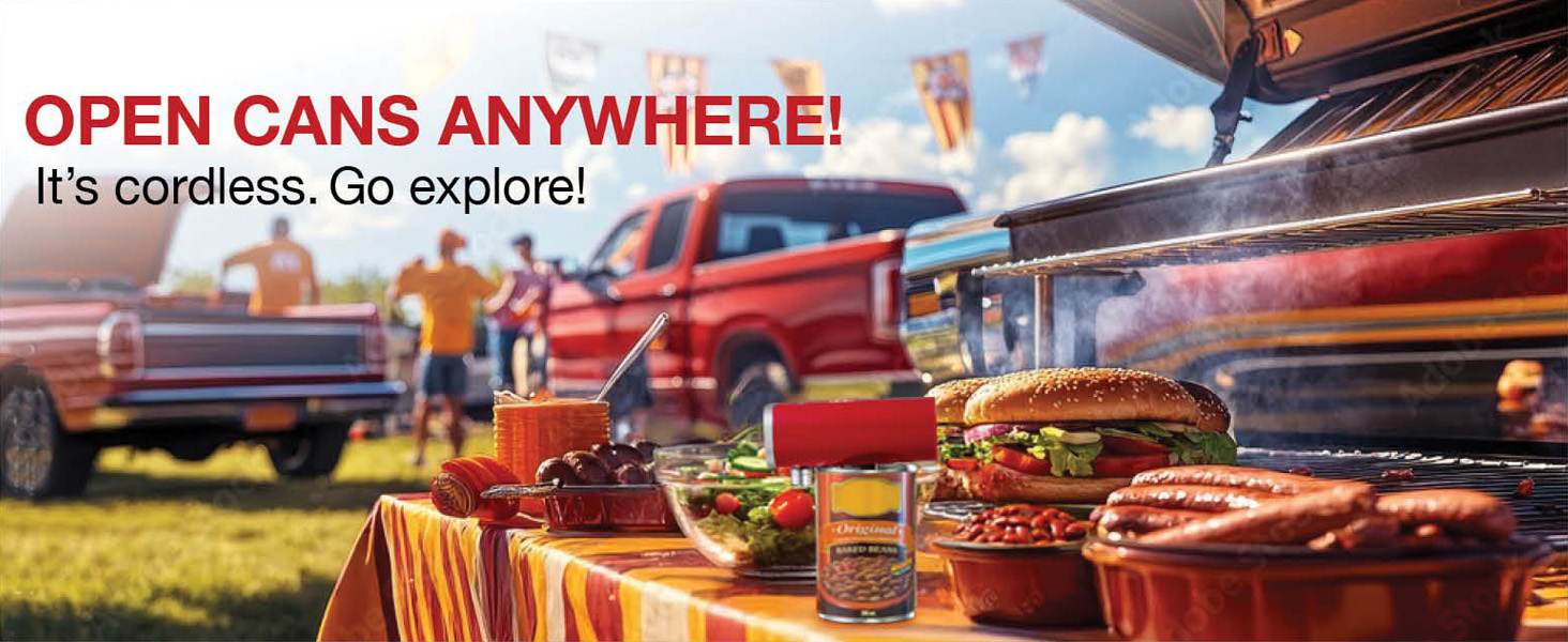 Proctor Silex Automatic Electric Can Opener, Hands Free Cordless Operation & USB Rechargeable, Self-Aligning, Cut Smooth Touch Lid Edges, Compact and Easy to Store, Red