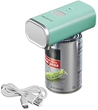 Proctor Silex Automatic Electric Can Opener, Hands Free Cordless Operation & USB Rechargeable, Self-Aligning, Cut Smooth Touch Lid Edges, Compact and Easy to Store, Red